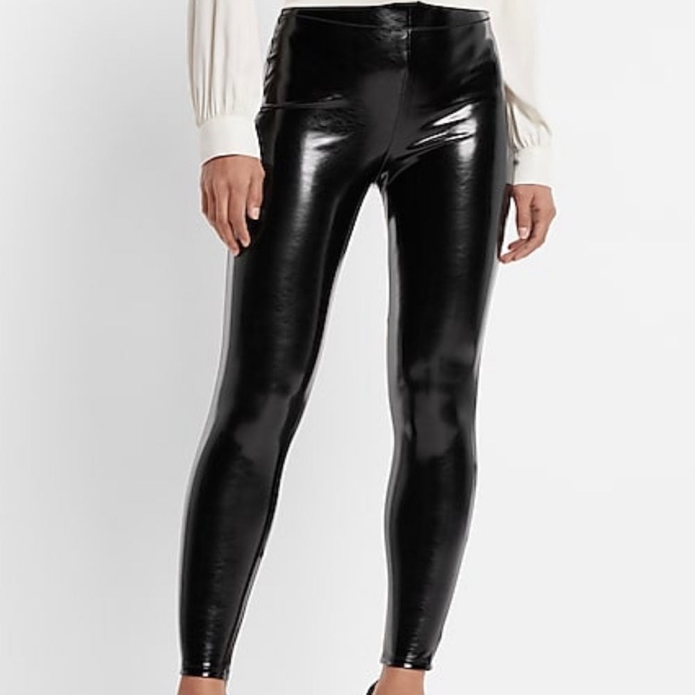 Super high waisted faux patent, leather leggings